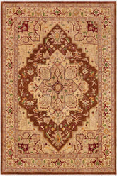 handmade Traditional Kafkaz Brown Beige Hand Knotted RECTANGLE 100% WOOL area rug 9 x 12
